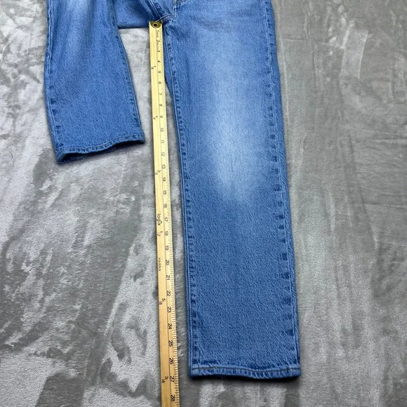 Levi's Wedgie Straight Jeans High Rise Button Fly Denim Casual Sz 26 Grunge Boho - Picture 3 of 14